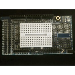 Shield de prototypage Arduino Mega + mini breadboard.