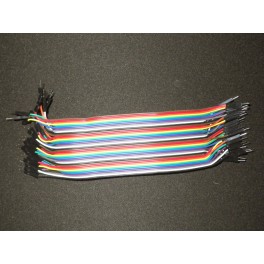 40 câbles connecteurs Dupont mâle-mâle